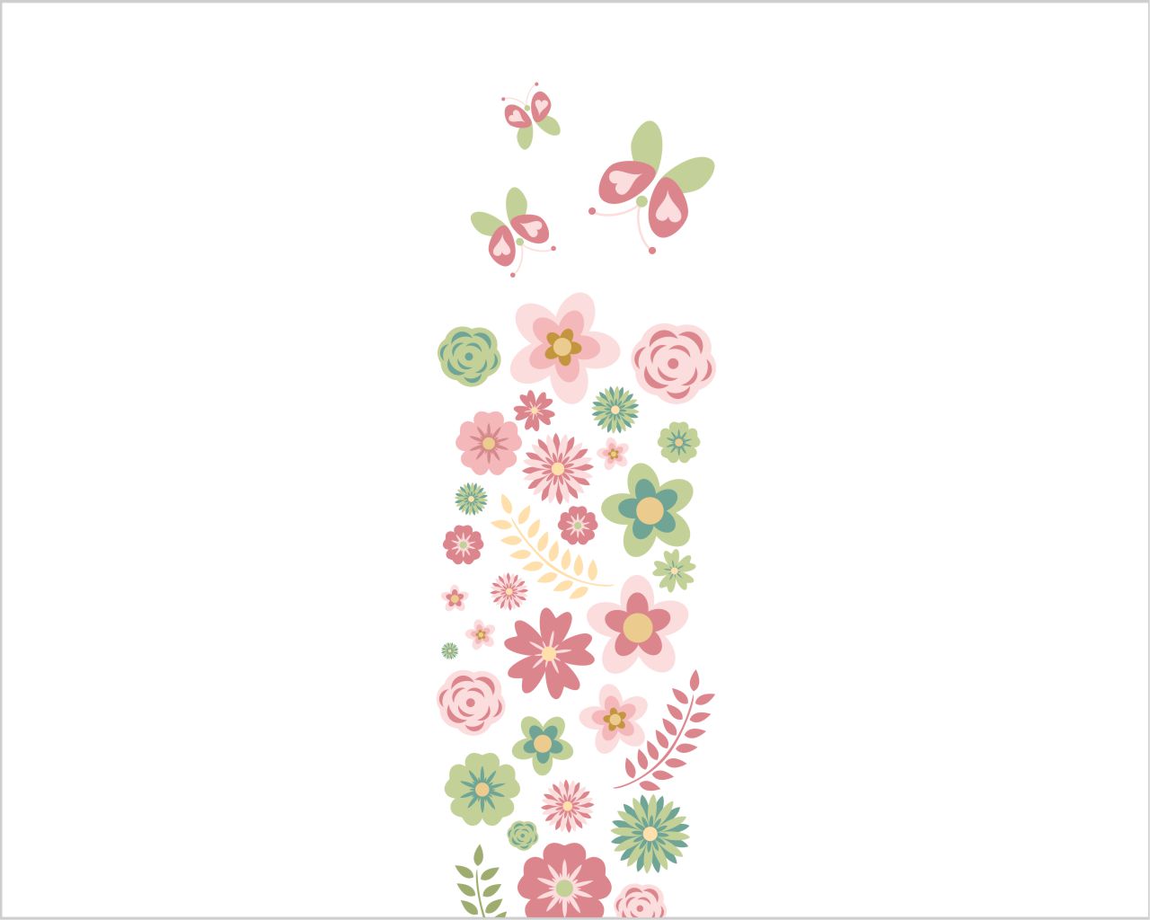 Adesivo da parete fiori "DECORI E FARFALLE"