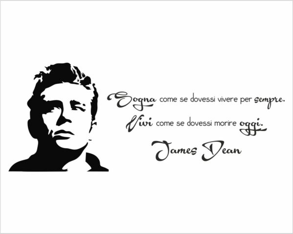Adesivo da parete James Dean "SOGNA E VIVI"