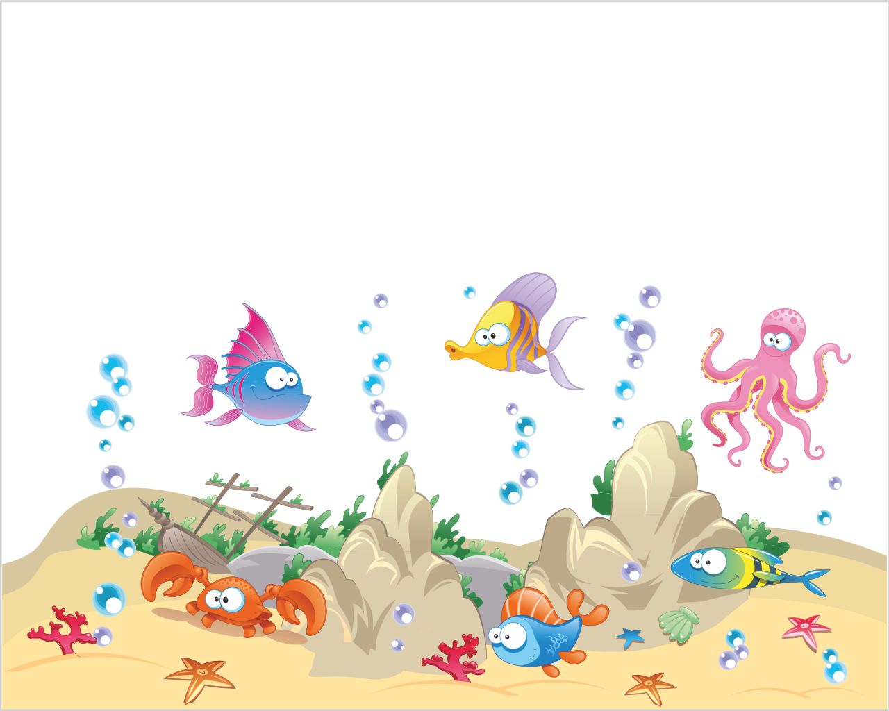 Adesivo da parete pesci "IN FONDO AL MAR" - Adesivo murale