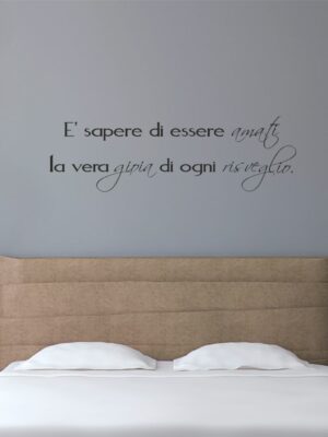 Adesivo da parete frase amore "LA GIOIA DI OGNI RISVEGLIO"