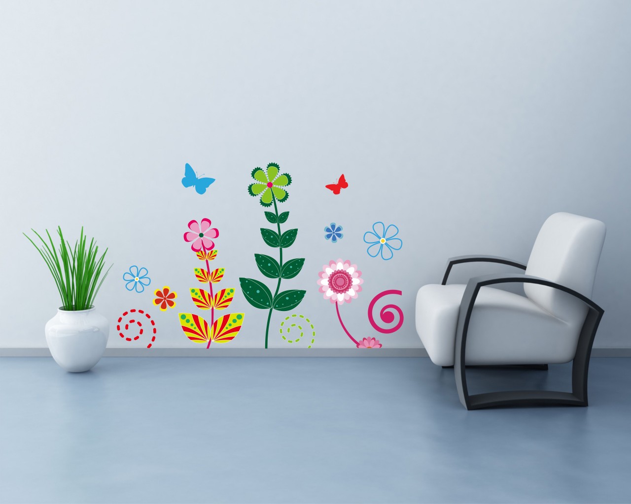 Adesivo da parete primavera "FIORI VARIOPINTI"