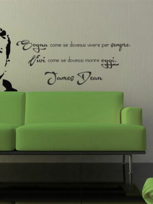 Adesivo da parete James Dean "SOGNA E VIVI"