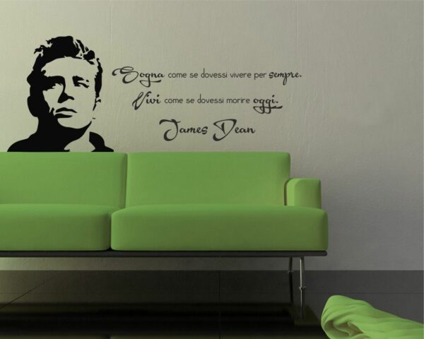 Adesivo da parete James Dean "SOGNA E VIVI"