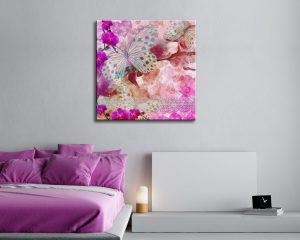 stampa su tela-farfalle vintage e orchidee