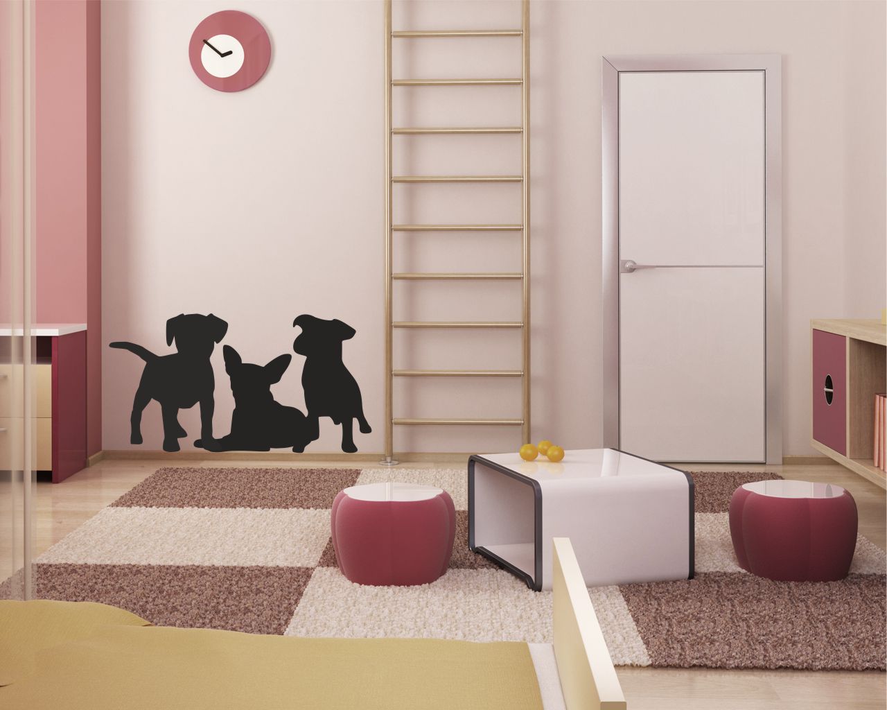 Adesivo da parete cane "AMICI A QUATTRO ZAMPE"