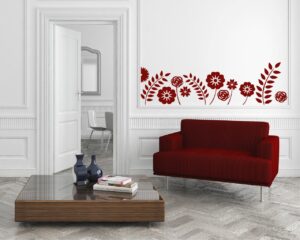 Adesivo da parete fiori "PAPAVERI TRA SPIGHE"