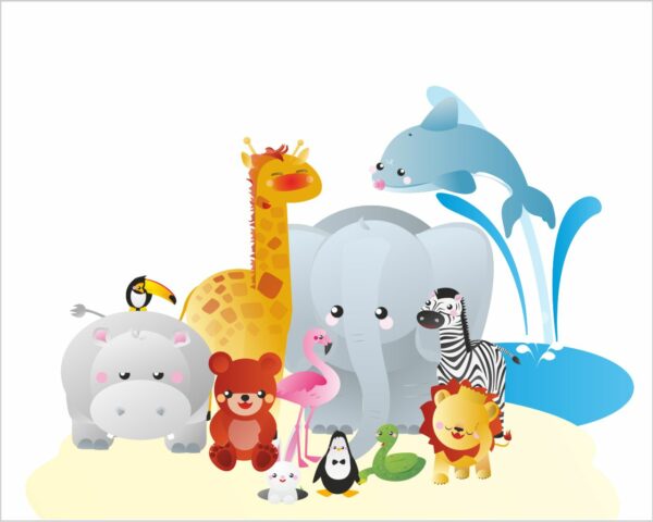 Adesivo da parete "ANIMALI NELLO ZOO" - Adesivo murale