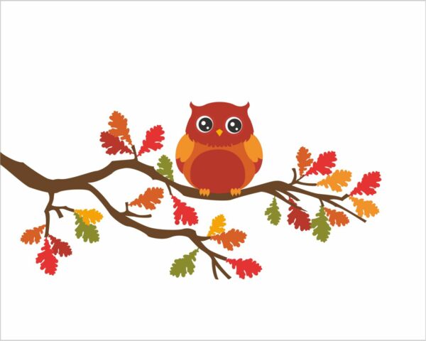 Adesivo da parete gufi "GUFETTO SOLITARIO"