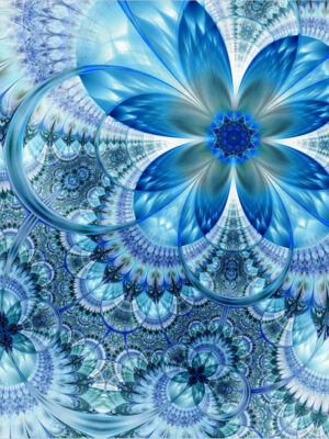 Stampa su tela-astratto floreale blu