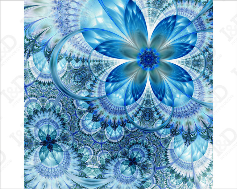 Quadro moderno arte "ASTRATTO FLOREALE BLU" - Stampa su tela