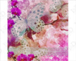 Quadro moderno arte "FARFALLE CON ORCHIDEE" - Stampa su tela