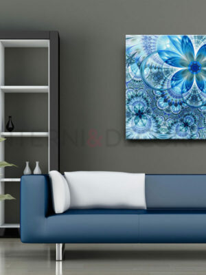 Quadro moderno arte "ASTRATTO FLOREALE BLU" - Stampa su tela