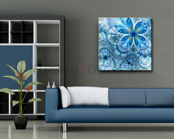 Quadro moderno arte "ASTRATTO FLOREALE BLU" - Stampa su tela
