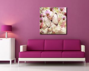 stampa su tela-farfalle tra orchidee