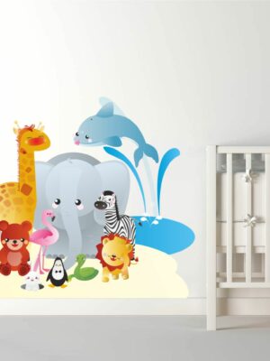 Adesivo da parete "ANIMALI NELLO ZOO" - Adesivo murale