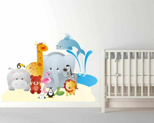 Adesivo da parete "ANIMALI NELLO ZOO" - Adesivo murale