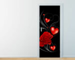 Decoro porta amore "UNA ROSA TRA CUORI"