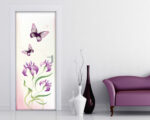 Decorazione per porte "FIORI ROSA E FARFALLE"