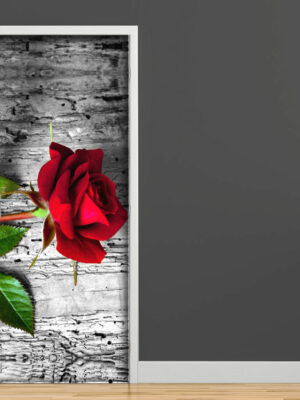 Decoro porta fiori "UNA ROSA ROSSA"