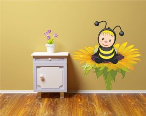 Adesivo murale-tenera ape su un fiore