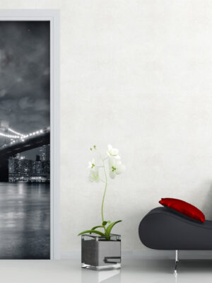 Decorazione porta città "NEW YORK SOTTO LA LUNA"