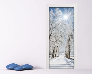 Adesivo per porte-paesaggio innevato