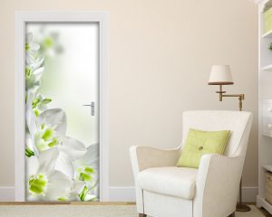Adesivo per porte-sfondo floreale