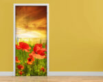 Decoro porta paesaggio "TRAMONTO SUI PAPAVERI"