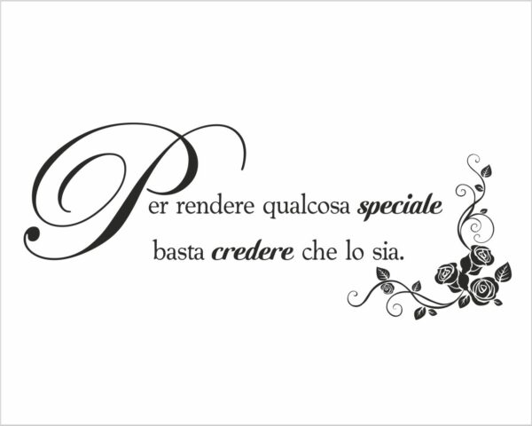 Adesivo da parete frase "QUALCOSA DI SPECIALE"