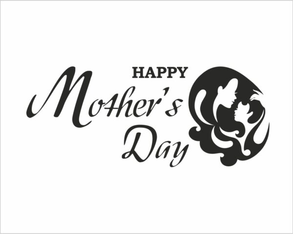 Adesivo per vetrine "HAPPY MOTHER'S DAY - MADRE E FIGLIO" - Vetrofania