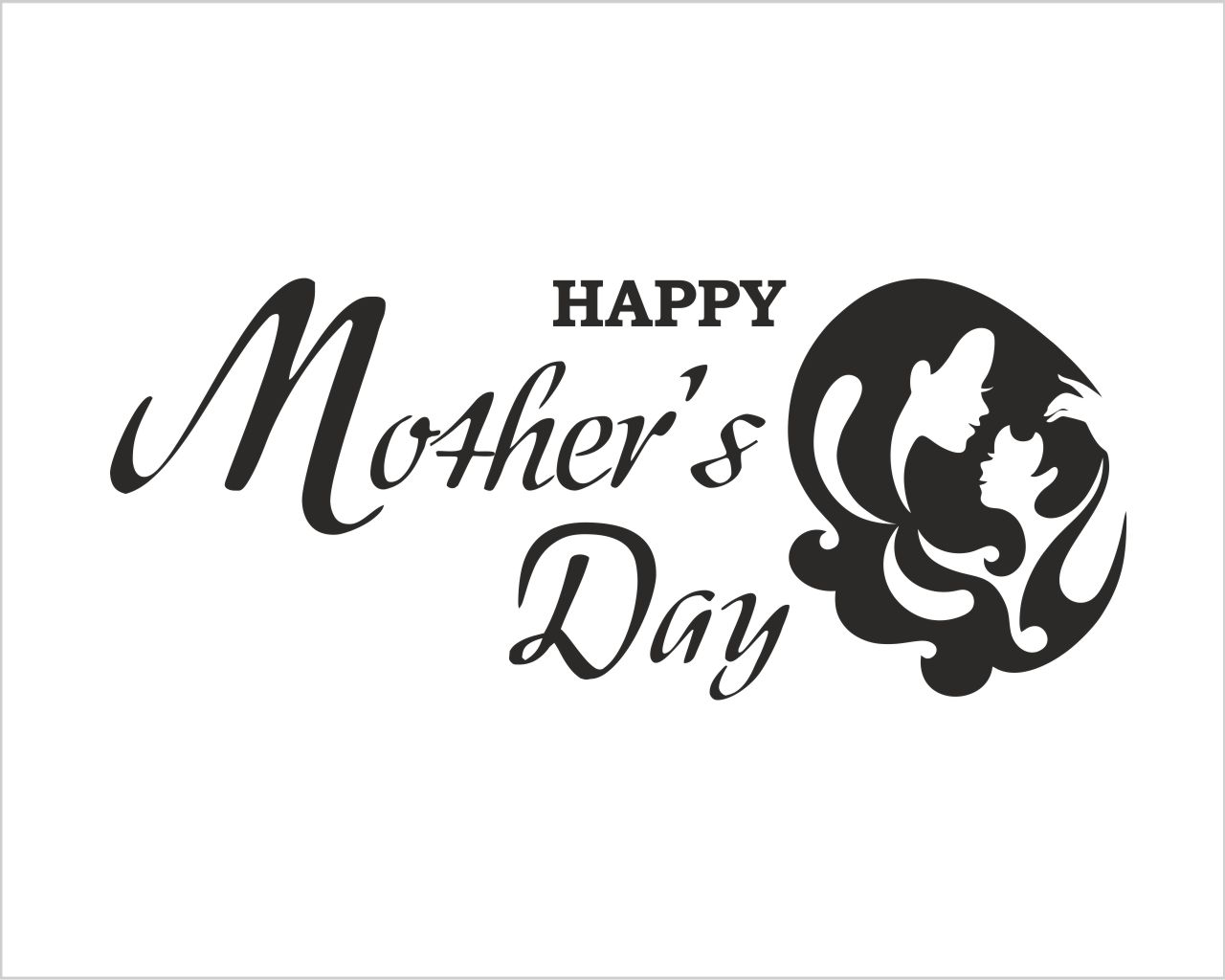 Adesivo per vetrine "HAPPY MOTHER'S DAY - MADRE E FIGLIO" - Vetrofania