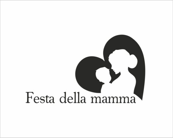 Adesivo per vetrine "FESTA DELLA MAMMA NEL CUORE" - Vetrofania