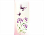 Decorazione per porte "FIORI ROSA E FARFALLE"
