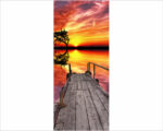 Decoro porta paesaggio "TRAMONTO SUL LAGO"