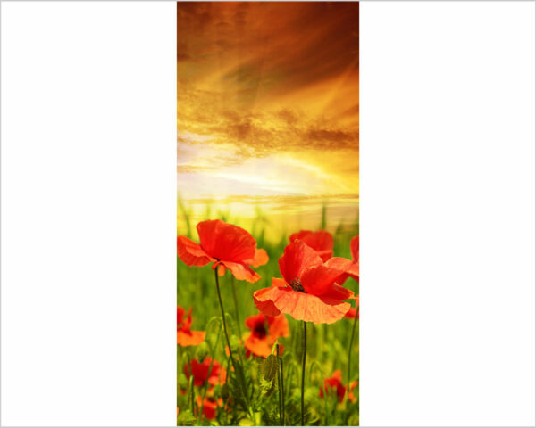 Decoro porta paesaggio "TRAMONTO SUI PAPAVERI"