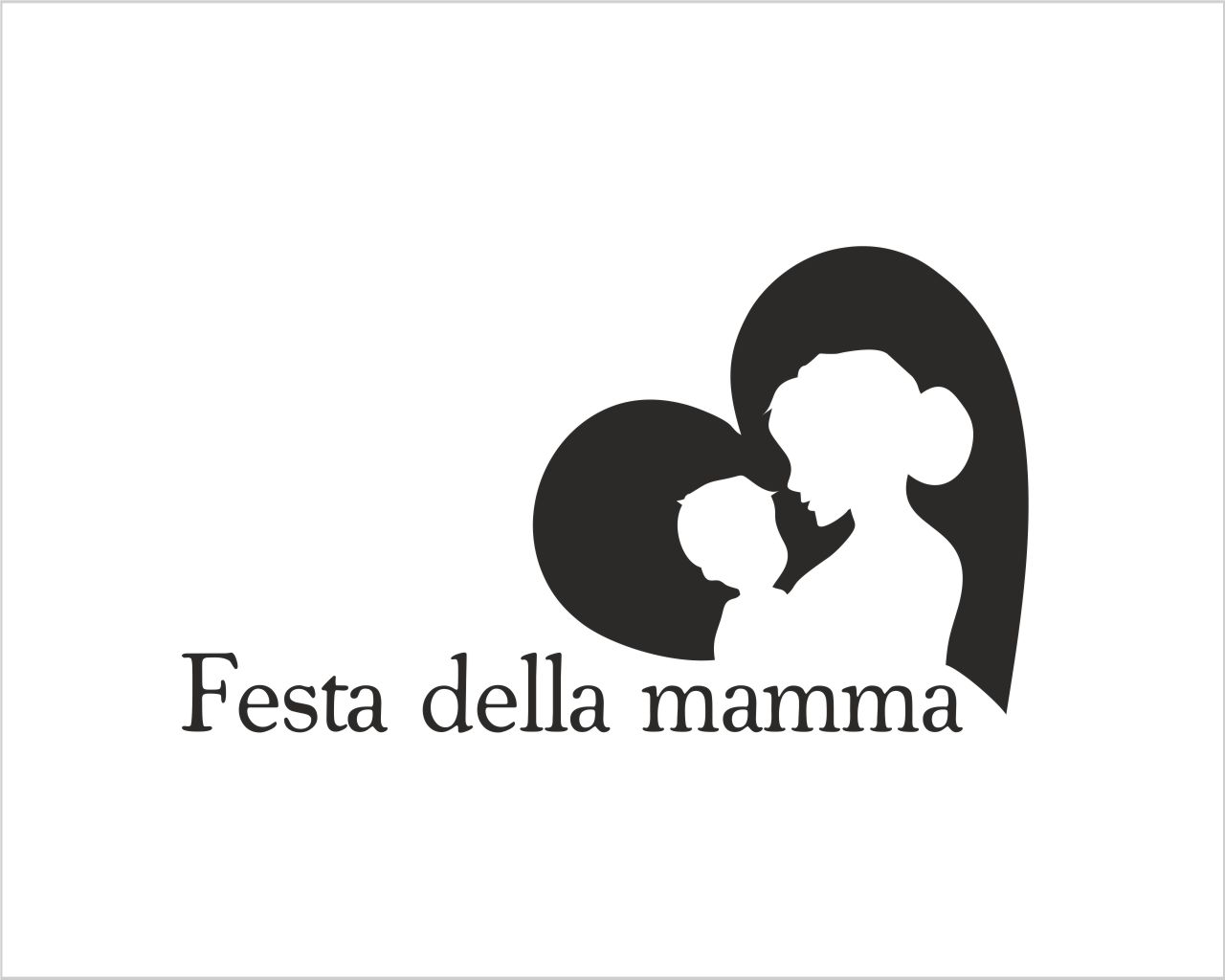 Adesivo per vetrine "FESTA DELLA MAMMA NEL CUORE" - Vetrofania