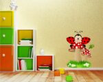 Adesivo da parete bambini "COCCINELLA SU UN FUNGO" - Adesivo murale