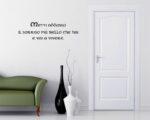 Adesivo da parete frase "METTI ADDOSSO UN SORRISO"