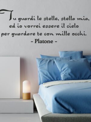 Adesivo da parete frase Platone "VORREI ESSERE IL CIELO"
