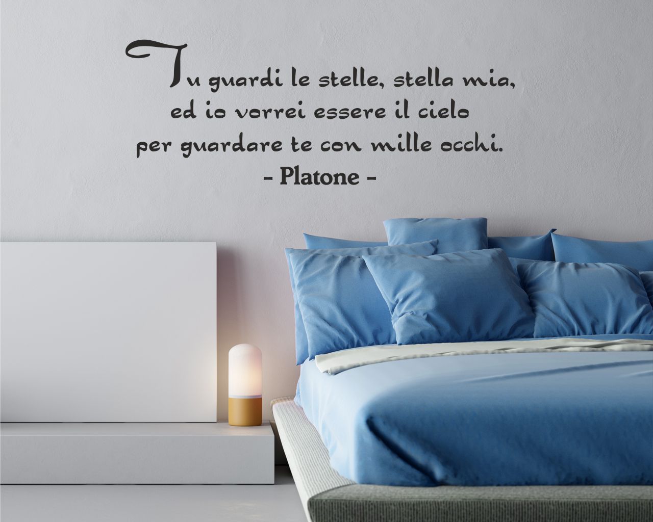 Adesivo da parete frase Platone "VORREI ESSERE IL CIELO"