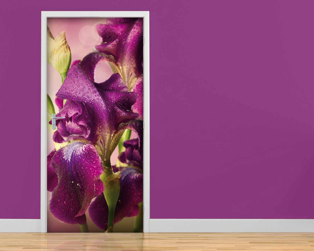 Decoro porta fiori "GOCCE DI RUGIADA SUGLI IRIS"