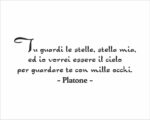 Adesivo da parete frase Platone "VORREI ESSERE IL CIELO"