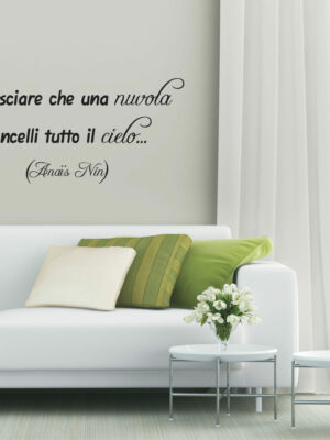 Frase adesiva "NON LASCIARE CHE UNA NUVOLA CANCELLI TUTTO IL CIELO"