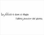 Adesivo da parete frase felicità "L'ULTIMO PENSIERO DEL GIORNO"