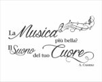 Adesivo da muro frase amore "LA MUSICA PIÙ BELLA? IL SUONO DEL TUO CUORE"