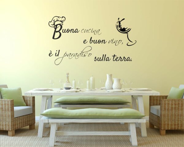Adesivo frase cucina "IL PARADISO SULLA TERRA"