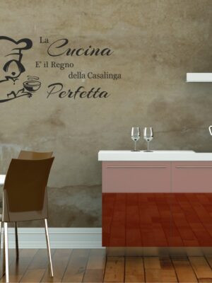Adesivo murale cucina "IL REGNO DELLA CUOCA PERFETTA"