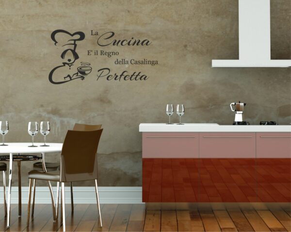 Adesivo murale cucina "IL REGNO DELLA CUOCA PERFETTA"