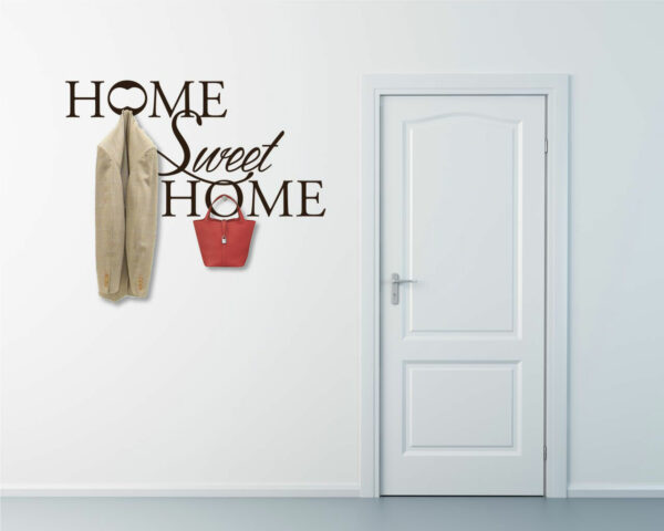 Adesivo murale casa "HOME SWEET HOME" - Appendiabiti design