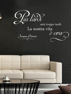 Adesivo da parete frase Jacques Prèvert "BACIAMI"